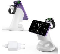 Simplified Wireless Charger, 3 In 1 Magnetic Charging Dock For Iphone 16/15/14/13/12/Pro/Plus/Pro Max, Charger For Apple Watch 9/8/7/6/5/4/3/2/Se With Magsafe, For Airpods 3/2/Pro(White)