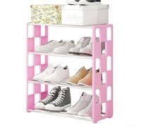 Simplifiez-vous la vie avec ce meuble à chaussures chic et peu encombrant doté d'une disposition en grille (rose)