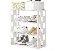 Simplifiez-vous la vie avec ce meuble à chaussures chic et peu encombrant doté d'une disposition en grille (blanc)