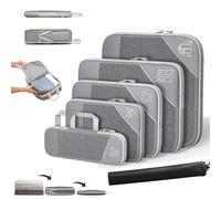 Simplify Living Compression Packing Cubes,Simplify Living Compression Bags,5 Set Compressible,And Space-Saving Packing Cubes,Suitcase Organizer,Goodbye Packing Stress,Hello Effortless Travel (Grey)
