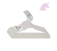 Simplify Lot de 25 cintres en Velours pour Enfants, Design Fin, antidérapant, économiseur d'espace, Couleurs Assorties à n'importe Quelle Chambre de bébé, Blanc