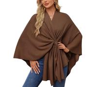 Simplifyleast Shawl Wrap,Winter Scarfs for Women,Elegant Shawl Wraps Soft Open Front Poncho Sweater,Women's Solid Shawls (Coffee Brown)