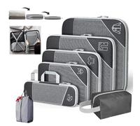 Simplifyliving Compression Packing Cubes, Portsmtwen Compression Packing Cubes for Travel, 5/6 Set Compressible, Suitcase Organizer Bags Set, Lightweight and Space-Saving (Black,6Set)