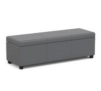SIMPLIHOME Avalon Pouf de rangement extra large, 137,2 cm, gris pierre