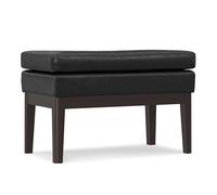 SIMPLIHOME Carlson Banc ottoman en pin massif avec revêtement en similicuir pour salon, chambre à coucher, entrée 67,1 x 38,1 x 44,5 cm, noir vieilli