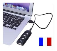 SIMPLISIM: HUB 4 PORTS MULTIPRISE MULTI CHARGEUR CABLE USB 2.0 POUR ORDINATEUR PC MAC NEUF