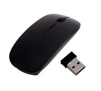 SIMPLISIM: Souris Optique sans Fil Design Ultra Fine Ergonomique 2,4 GHZ USB Extra Plate (Noir)