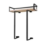 Simpls 1 porte-serviettes en métal pour salle de bain, mural, avec étagère en bois pour plier les serviettes, noir