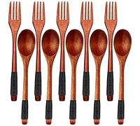 Simpls Lot de 10 couverts japonais réutilisables (cordons noirs, 10 pièces)