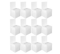 Simpls Lot de 12 urnes de vote - Boîte de dons pour collecte de fonds - Carton avec fentes - 6 x 6 x 6 cm