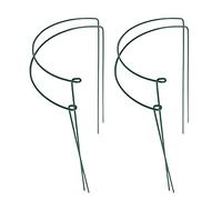 Simpls Lot de 4 piquets en métal pour plantes de jardin - Vert - Demi-cercle