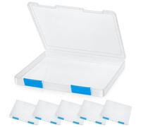 Simpls Lot de 6 boîtes de rangement A4 transparentes en plastique pour documents - Protection des magazines - Avec boucle - - Facile à utiliser - 31,5 x 25 x 3 cm
