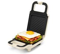 SIMPLUS Appareil Croque Monsieur, Compact Sandwich Grill, Panini Toaster, Plaques de Gril Antiadhésive, Puissance de 650W, Préparation Rapide, Rangement Facile, Blanc