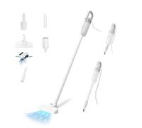 SIMPLUS Aspirateur Balai Filaire, Léger 2 en 1 Aspirateur à Main, Moteur ECO, Filtre HEPA, Adapté aux Sols Durs/Poils d'animaux/Voiture, Réservoir de 350ml, Blanc