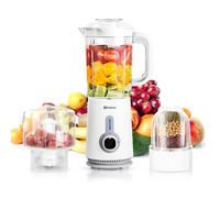 SIMPLUS Blender haute vitesse, 2 Vitesses + Fonction Pulse, Capacité 1,25 L, 380 W pour faire des smoothies et piler de la glace, Blanc