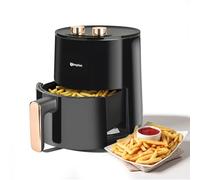 SIMPLUS Friteuse à Air, Airfryer avec 4L Capacité, 80-200° Contrôle de Température manuelle, RealAir Technologie, 60' Minuteur, 1300W, Noir