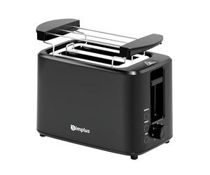 SIMPLUS Grille-pain, 2 fentes larges, 7 niveaux de brunissage, 700W, Noir | Arrêt automatique, Surélévation, Design Vintage Retro Compact, Fonctions Réchauffage et Décongélation, Entretien Facile
