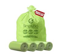 Simply Bio Lot de 40 sacs poubelle compostables à dessus plat, très épais, 363,4 litres, pour pelouse, cour et restaurant, ASTM D6400, US BPI, certifié OK Compost Home
