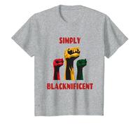 Simply Blacknificent Red T-Shirt, Enfant, Gris Chiné, 6 Ans