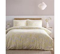 Simply Charlotte Mia Parure de lit avec Housse de Couette Motif Floral Jaune Citron Super King