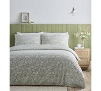 Simply Charlotte Olivia Parure de lit avec Housse de Couette Motif Floral Vert Sauge