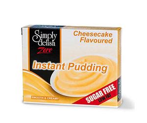 Simply Delish, Sugar Free Instant Pudding - Gluten Free, Vegan Sweet, Cheesecake Flavour - Pack of 6, Low Fat Pudding