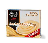 Simply Delish, Sugar Free Instant Pudding - Gluten Free, Vegan Sweet, Vanilla Flavour - Pack of 6, Low Fat Pudding
