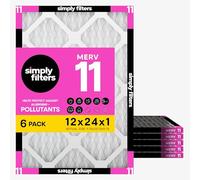 Simply Filtres à air plissé MERV 11, MPR 1000 - Dimensions réelles : 11,75 x 23,75 x 0,75 cm, CVC, climatisation, four à air plissé