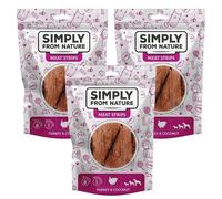 SIMPLY FROM NATURE Meat Strips Bandes de viande avec dinde et noix de coco pour chien 3 x 80 g