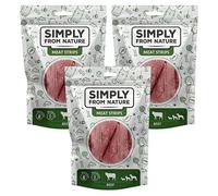 SIMPLY FROM NATURE Meat Strips Bandes de viande de bœuf pour chien 3 x 80 g 100 % viande de bœuf