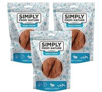 SIMPLY FROM NATURE Meat Strips Lapin et carotte pour chien 3 x 80 g