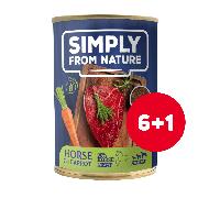SIMPLY FROM NATURE Nourriture humide pour chien à la viande de cheval avec graines de lin 6 x 400 g + 1 GRATUIT