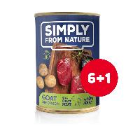 SIMPLY FROM NATURE Nourriture humide pour chien Chèvre avec pommes de terre 6 x 400 g + 1 GRATUIT