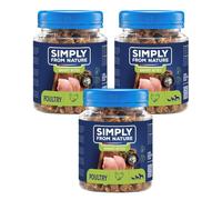 SIMPLY FROM NATURE Smart Bites - Friandises à base de viande de volailles pour chiens - 3x130 g