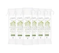 Simply Gentle Organic Lot de 6 paquets de 100 tampons en coton pur pour les premiers secours, parfaits pour les peaux sensibles, sans odeurs ni irritants, de forme ronde