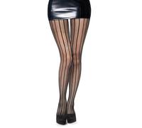 Simply Joshimo Collants résille à motif noir pour femme / Collant tendance à motifs pour dames (rayé), Taille unique