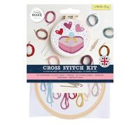 Simply Make Kit de broderie au point de croix avec anneau multicolore pour adultes, kit de couture et kit de broderie pour travaux manuels, fils à broder inclus