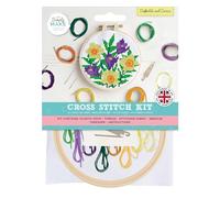Simply MAKE Kit de broderie au point de croix jonquilles et crocus, multicolore, pour adultes, kit de couture et kit de broderie pour travaux manuels, fils à broder inclus