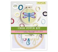 Simply Make Kit de broderie au point de croix libellule colorée pour adultes, cadeau parfait pour les amateurs de créativité et de loisirs, idéal pour les débutants débutants et pour faire vos propres