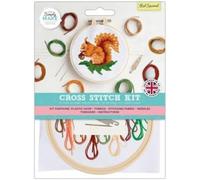 Simply Make Kit de broderie au point de croix - Motif écureuil rouge pour enfants et adultes, avec cerceau, fil à broder, tissu et aiguille - Parfait pour les travaux manuels pour adultes et débutants