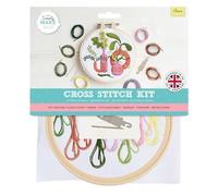Simply Make Kit de broderie au point de croix, vases, multicolore, kit de bricolage unique, kits de point de croix pour adultes, kit de couture et kit de broderie pour travaux manuels, fils à broder