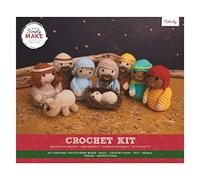 Simply MAKE Kit de crochet pour crèche de Noël - Parfait pour débutants - Kit de crochet idéal pour débutants et adultes avec kit d'outils de crochet et fil de laine pour crochet - Kit d'artisanat