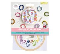 Simply Make Kit de point de croix motif fleurs d'amour, multicolore, kit de bricolage unique, kits de point de croix pour adultes, kit de couture et kit de broderie pour travaux manuels, fils à broder