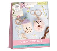 Simply Make Kit de porte-clés au crochet, temps pour les friandises, duo de porte-clés, contient toutes les fournitures nécessaires pour le crochet, le fil, l'artisanat pour adultes, pour sacs