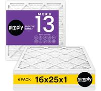 Simply Merv 13 MPR 1500 Lot de 6 filtres à air pour four et climatisation Taille réelle : 40 x 63 x 1,8 cm Pour poussière, animaux domestiques et allergies