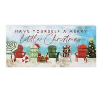 Simply Said, INC Panneau d'inspiration de Noël avec inscription « Have Yourself a Merry Little Coastal Holiday » - 30,5 x 14 cm - Décoration rustique en bois - Fabriqué aux États-Unis - ISB1630