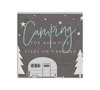 Simply Said, INC Small Talk Squares - Camping : For When 5 Stars is Not Enough - Panneau rustique vieilli - 13,3 x 13,3 cm - STS1622