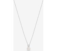 Simply Silver Simply Silver 925 Sterling Silver Cubic Zirconia Besel Pearl Drop Pendant
