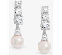 Simply Silver Simply Silver 925 Sterling Silver Cubic Zirconia Pearl Drop Earrings
