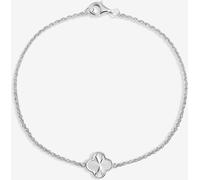 Simply Silver Simply Silver 925 Sterling Silver Polished Diamond Cut Clover Bracelet